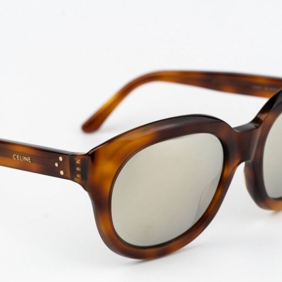 Celine Women Sunglasses Light Havana Smoke Mirror Oval CL40071I 56C BRAND NEW main image 7